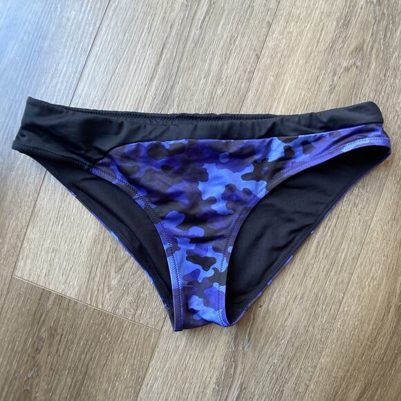 Athleta Maldives Bra Cup Tankini Sz 38 B/C Bottoms Sz S Blue Black Camo - Picture 6 of 16